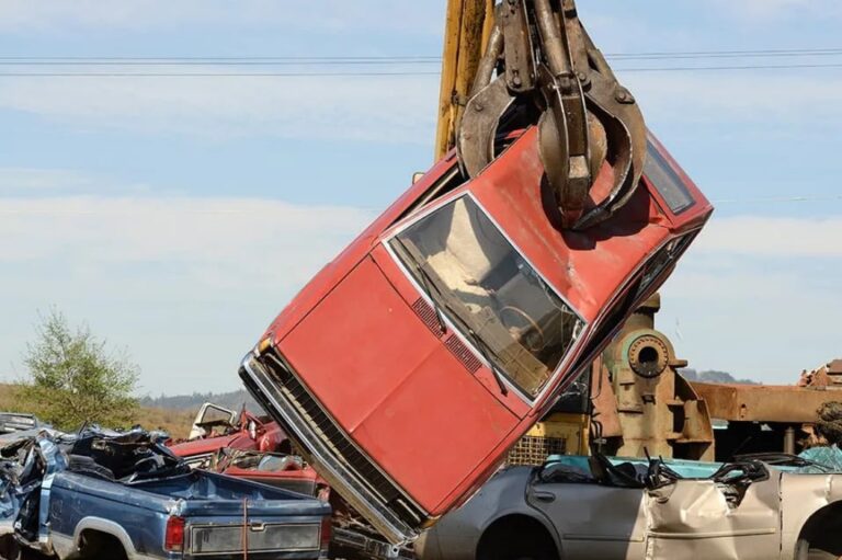 Red junk car